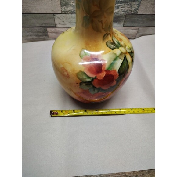 Antique Willets Belleek Hand Painted Floral Vase Morning Glory  Art Nouveau Glam - Picture 14 of 14